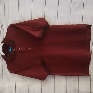 Men's Tri-Mountain Collared Short Sleeve 100% Cotton Polo Shirt, S Burgandy Red
